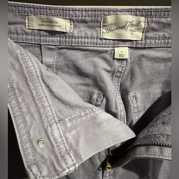 Universal Thread Sailor Wide Leg Lavender Denim Jeans Size 6 - Picture 2 of 4